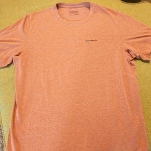 Patagonia Capilene Cool Merino Tech Tee in Heathered Rust Orange, Sz Lg